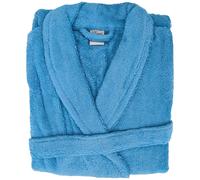 Peignoir col châle ROYAL CRESENT éponge coton taille M bleu ciel