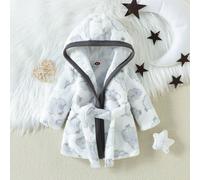 Peignoir confortable et mignon pour bébé/tout-petit garçon avec imprimé nuage en blocs de couleurs 6-9M,0-1M,1-3M,3-6MgraphiqueFlanelle