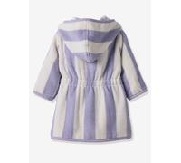 Peignoir de bain Bébé rayures TRANSAT capsule famille personnalisable, avec coton recyclé rayé violet 24M(86CM)