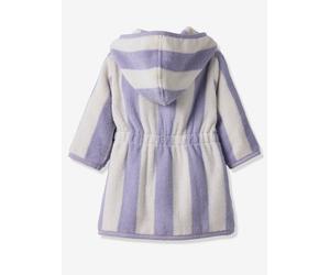 Peignoir de bain Bébé rayures TRANSAT capsule famille personnalisable, avec coton recyclé rayé violet 24M(86CM)