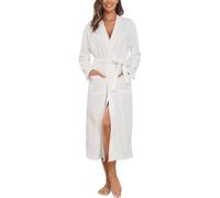 Peignoir de bain en coton à encolure en V