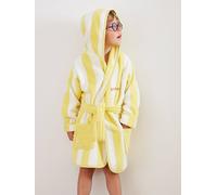 Peignoir de bain Enfant rayures TRANSAT capsule famille personnalisable, avec coton recyclé rayé jaune 12A
