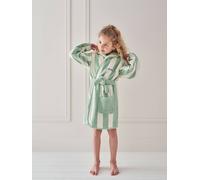 VERTBAUDET Peignoir de bain Enfant rayures TRANSAT, avec coton recyclé rayé vert 6A