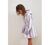Peignoir de bain Enfant rayures TRANSAT capsule famille personnalisable, avec coton recyclé rayé violet 4A