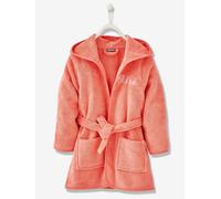 Peignoir de bain enfant uni à capuche, personnalisable rose corail 4A