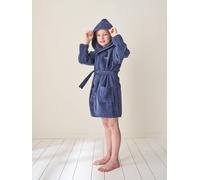 Peignoir de bain enfant uni avec coton recyclé, personnalisable marine 4A