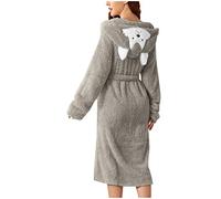 Peignoir De Bain Femme avec Capuche Peignoir De Bain Femme Eponge Capuche Robe De Chambre Femme Polaire Grande Taille Robe De Chambre Femme Legere Chemise De Nuit Longue Grande Taille
