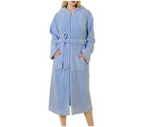 Peignoir de Bain Femme Homme à Capuche Peignoir pour Couple Peignoir avec Fermeture éclair avec Poche Kangourou Unisexe Robe de Chambre Femme Peignoirs Femme Peignoir Long Sortie de Bain Femme Hiver