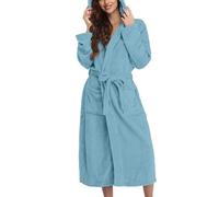 Peignoir De Bain Femme Unisexe Eponge Capuche Automne Hiver Peignoir avec Capuche Chaude Peignoir Moelleux Éponge Douce Coton Eponge Vêtements De Détente Une Pièce Robe De Chambre