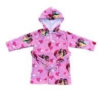 Peignoir de Bain Fille Disney Princesses en Microfibre 100% Polyester avec Capuche et Poches Séchage Rapide Idéal pour Salle de Bain, Piscine, Mer, fucsia, 3-4 ans