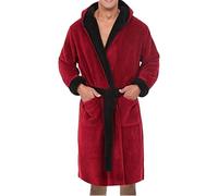 Peignoir de bain pour homme avec ceinture à capuche super douce - Peignoir en éponge chaude pour l'automne - Poncho d'hiver en peluche pour vêtements de détente - Peignoir de bain pour homme
