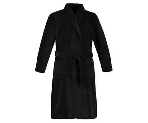 Peignoir de bain pour hommes Unyqoos® en microfibre avec ceinture, couleur noire – grandes poches, environ 120 cm, 100% polyester, taille 8XL, idéal pour le sport, les loisirs et le sauna