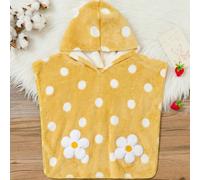 Peignoir en flanelle absorbant pour bébé fille, motif floral brodé, capuche, mignon et confortable, pyjama, couverture, convient pour diverses saisons et occasions, comme la salle de bain et la plage 