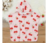 Peignoir en flanelle absorbante à capuche avec motif fraise pour bébé fille, confortable. Pyjamas, couverture, convient pour diverses saisons et occasions comme la salle de bain et la plage, automne/h