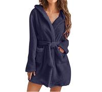 Peignoir femme éponge avec capuche long court sans capuze sauna grandes tailles chaud sauna peignoir robe de chambre peignoirs peignoir de sauna éponge kilt de sauna peignoir, Marine, XL