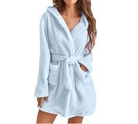Peignoir femme éponge avec capuche long court sans capuze sauna grandes tailles chaud sauna peignoir robe de chambre peignoirs peignoir de sauna éponge kilt de sauna éponge, bleu, XL