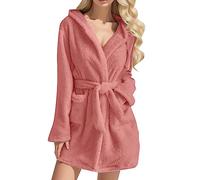 Peignoir femme éponge avec capuche long court sans capuze sauna grandes tailles chaud sauna peignoir robe de chambre peignoirs peignoir de sauna éponge kilt de sauna Bathrobe, Rose, M