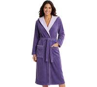 Peignoir femme Morgenstern, en molleton de coton, capuche, modèle Leonie, couleur lilas, taille S