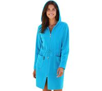 Peignoir femme Morgenstern, fermeture éclair, léger, modèle Emily, couleur turquoise, taille S