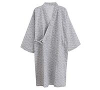 Peignoir kimono en coton pour femme et homme - Robe de chambre Yukata - Robe de chambre légère - Longueur genou - Vêtement de nuit ample et confortable - Cache-maillot de bain avec poche