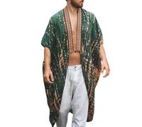 Peignoir léger pour homme - Poncho de plage - Kimono d'extérieur - Imprimé floral - Cardigan de plage - Boho - Robe de plage tendance - Poncho d'été confortable - Cardigan respirant