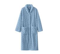 Peignoir long en peluche pour femme, peignoir de bain en polaire épaisse jacquard avec boutons et poches, douillet et doux, pour l'hiver, l'automne, le repos, le spa, vêtements confortables pour la