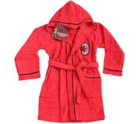 Peignoir officiel AC Milan, avec capuche, pour homme, rouge et noir, 100 % micro-éponge, pur coton XL - 52 / 54 Noir