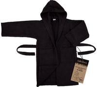 Peignoir pour enfants Celodoro avec capuche en coton - Noir 146-152