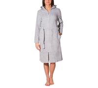 Peignoir pour femme Aquarti, long, avec fermeture éclair, couleur : mélangé / gris, taille : XXL