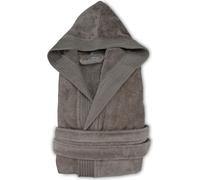 Peignoir unie The One à capuche, en velours, marron taupe, taille S/M