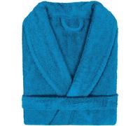 Peignoir Unyqoos® Uni Pure Royal en coton éponge avec col montant, taille XL, turquoise, ultra-absorbant, design moderne — 1 pièce