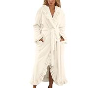 Peignoirs Femme Polaire Long Épais Grande Taille Peignoir de Bain Avec Capuche Personnalisé Chic Robe Chaud Automne Hiver Loisirs Robe de Nuit Maison Bathrobe pyjama chaud et doux