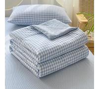 PEIHUODAN Couette D'été sans Housse, Lavable, Mélange De Coton Doux, Légère, À Imprimé Floral, pour Lit Simple, Double, King Size, Couverture D'été Matelassée Et Rafraîchissante (Couleur 1,200x230cm)