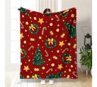 PEIHUODAN Couverture De Noël Plaids Impression Enfants Chambre Décor Flanelle Couverture Lavable Douce Cosy Hiver Grande Couverture De Canapé Plaids De Noël pour Canapé Lit (Couleur 5,100 * 150CM)