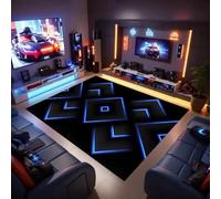 PEIHUODAN Gaming Tapis Chambre Gamer Adolescent Garçon Néon Géométrique Jeux Vidéo Doux Antidérapant Tapis pour Salle de Jeux Paillasson Décoratifs pour Chambres Ado, 100x150 cm, Color 1