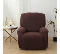 PEIHUODAN Housse De Fauteuil Relax Élasticité Jacquard Colore Unito Housse Canapé 1 Place avec Accoudoirs Protege Fauteuil Canape Relaxation Inclinable Electrique (Coffee,1 siège)