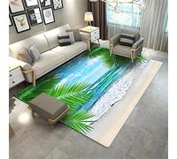 PEIHUODAN Palmier Plage Surf Tapis De Sol pour Salon Mer Paysage 3D Tapis pour Chambre Éponge Tapis De Bain Grand Salon Tapis Couloir Tapis Décor Paillasson Tapis de Bain (Couleur2,50x80 cm)