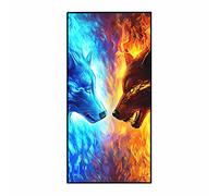 PEIHUODAN Serviette De Plage Grande Taille Homme Ado Garcon XXL Microfibre Serviette De Bain Personnalisée Adulte 3D Loup Lion Motif Noir Bleu Serviette Couverture Spa Nager Sport (100x200,Jaune)