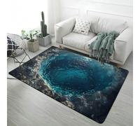 PEIHUODAN Tapis Chambre Ado 3D Illusion Optique Motif Fissure de Lave, Monde sous-Marin, Forêt de Dinosaures, Antidérapant Doux, Tapis de Sol Salon Chambre, Tapis de Bain, 160x200 cm, Color 1