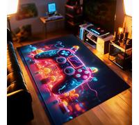 PEIHUODAN Tapis De Jeu Gaming pour Chambre Garçon Salon Antidérapant Design Manette 3D Flanelle Souple Lavable en Machine Décoration Tendance Idéal Cadeau Fête Garçons (Couleur 1,160x200cm)