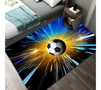 PEIHUODAN Tapis Football pour Chambre Garcon 3D Terrain de Foot Tapis Gaming Deco Chambre Adolescent Antiderapant Lavable Maillot Sport Tapis de Jeu Salon Sol (Couleur 4,120x160cm)