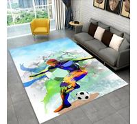 PEIHUODAN Tapis Football Terrain de Foot 3D Chambre Ado Tapis de Jeu Gaming Salon Antidérapant Lavable Doux Poil Court Imprimé Moquette Sportive Grand Tapis Sol Fans (Couleur 2,80x120cm)