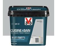 Peinture 100% imperméable Cuisine & bain V33 DécoLAB Gris perle 0,75 L
