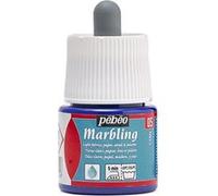 Peinture à effet marbré - Cyan - Supports clairs - Tissu, papier, plâtre - Pébéo - Marbling