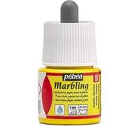 Peinture à effet marbré - Jaune citron - Supports clairs - Tissu, papier, plâtre - Pébéo - Marbling Jaune