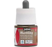 PEBEO - Flacon Marbling 45ml Sienne - Peinture à Effet Marbré Peinture Sienne Finition Brillante - Marbling sur Supports Clairs et Poreux - 45ml - Sienne