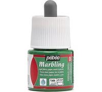Peinture à effet marbré - Vert émeraude - Supports clairs - Tissu, papier, plâtre - Pébéo - Marbling Vert