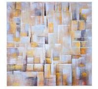 Peinture à huile peint à la main à 100% toile de décoration murale XL 100x100cm Multicolore G