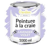 Creative Deco Peinture à la Craie Violet Lavande | 1L | Mat et Lavable | Peinture Bois | Peinture Meuble Bois | Idéal pour Rénovation de Meubles | Chalk Paint | Ardoise Craie