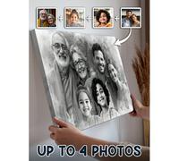 Peinture à l'aquarelle personnalisée combinant photo et arrière-plan, art sur canevas personnalisé, décoration murale affiche, cadeau artistique, cadeau idéal pour lui, elle, petit ami, papa, petite a